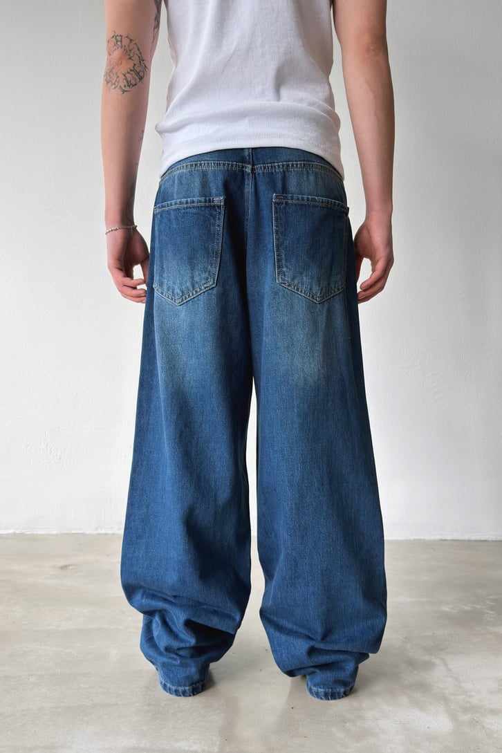 Çizgili Baggy Jean