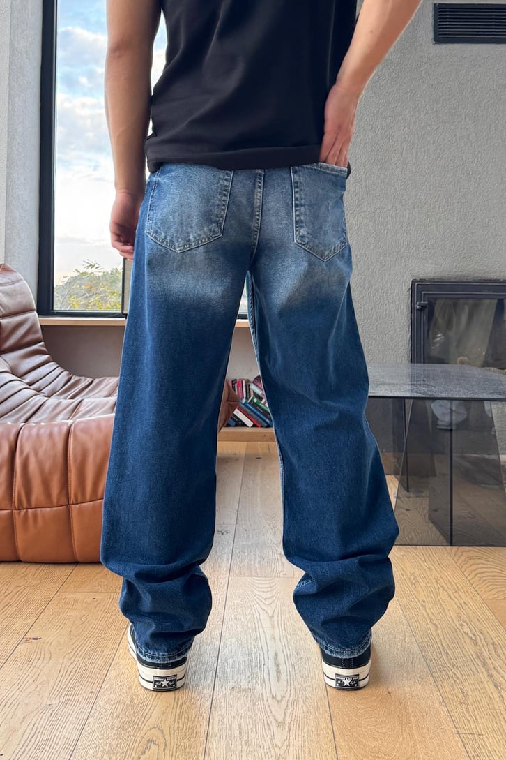 Çizgili Baggy Jean