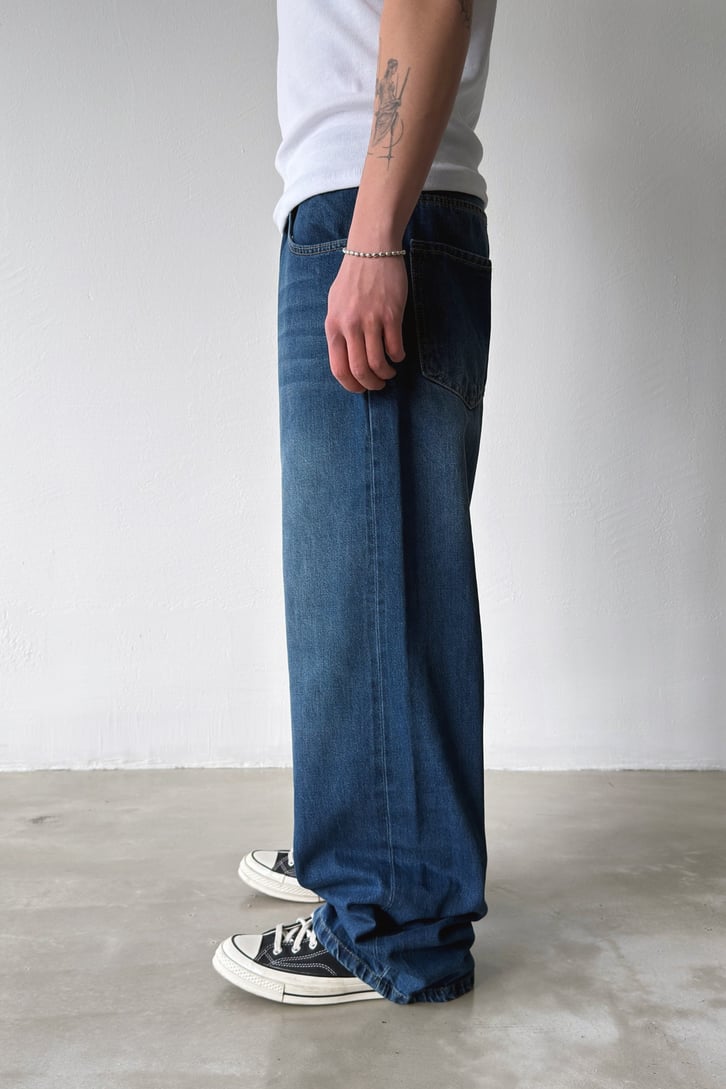 Çizgili Baggy Jean