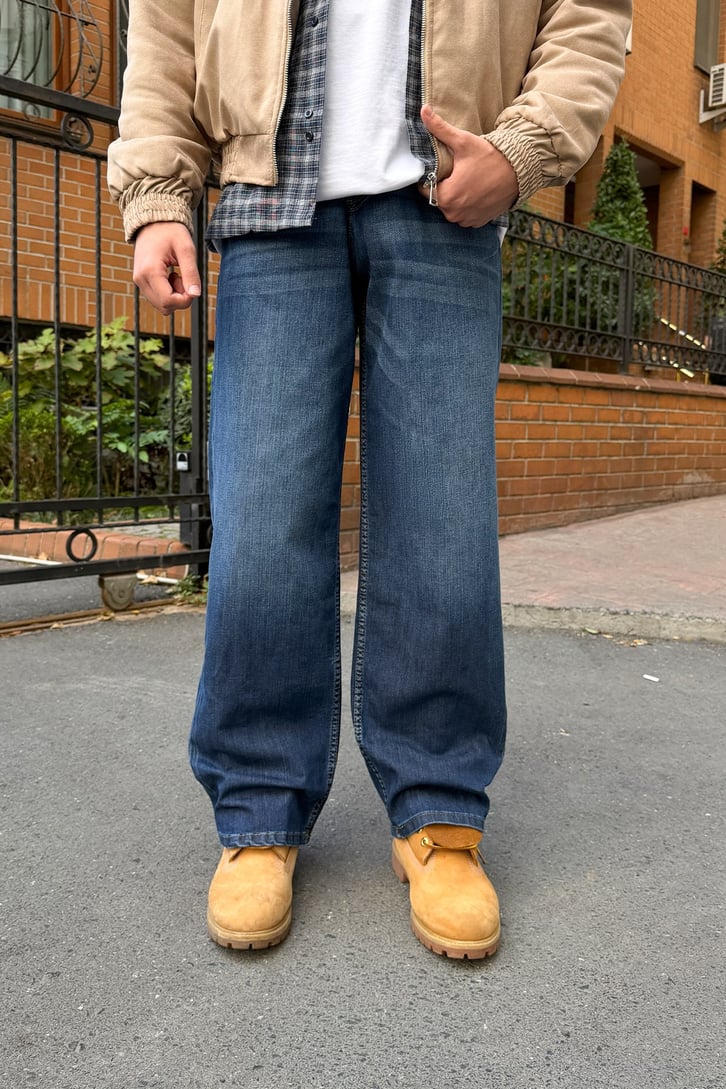 Çizgili Baggy Jean