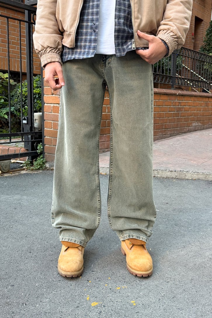 Çizgili Baggy Jean