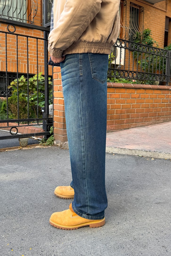 Çizgili Baggy Jean