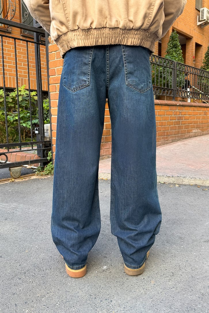 Çizgili Baggy Jean