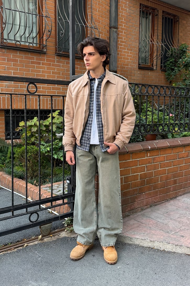 Çizgili Baggy Jean