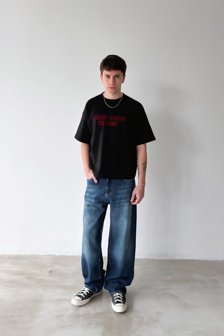 Çizgili Baggy Jean