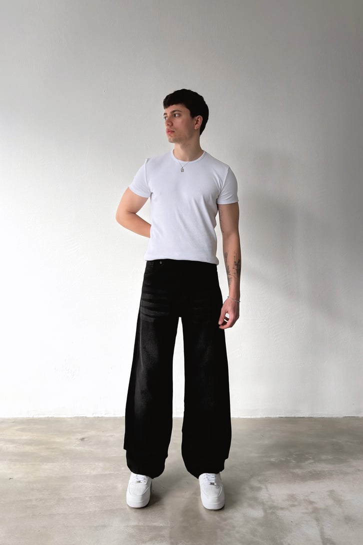 Çizgili Baggy Jean