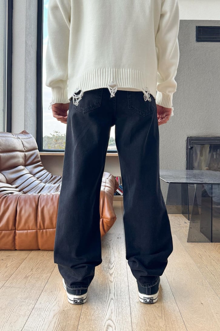 Çizgili Baggy Jean