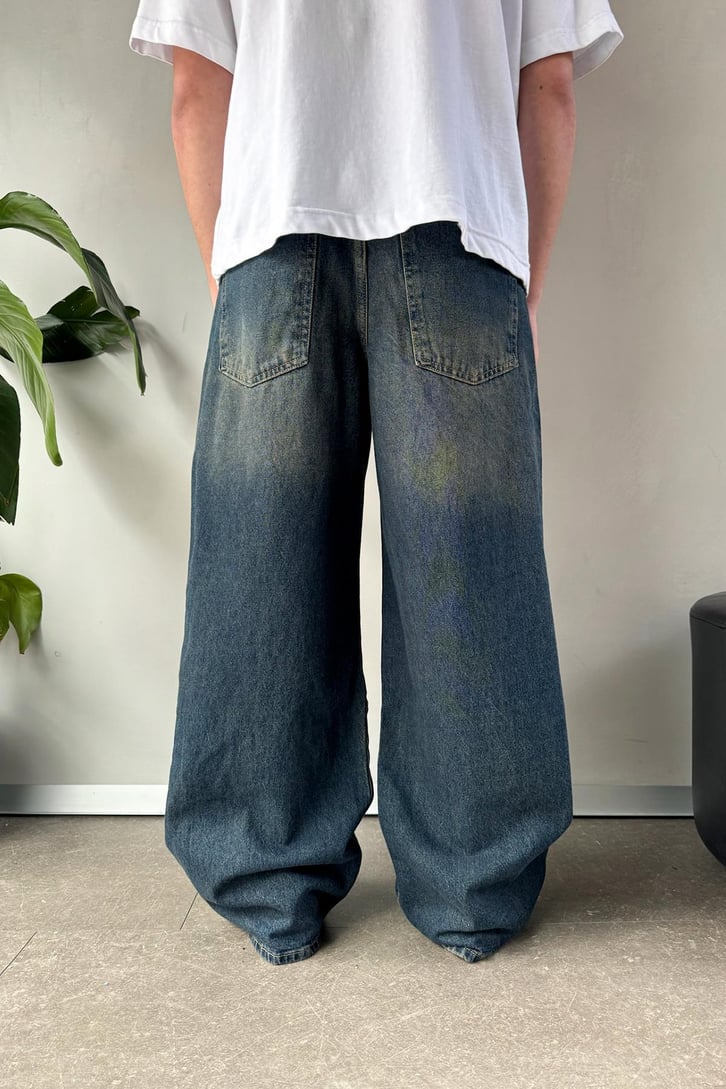 Çizgili Baggy Jean