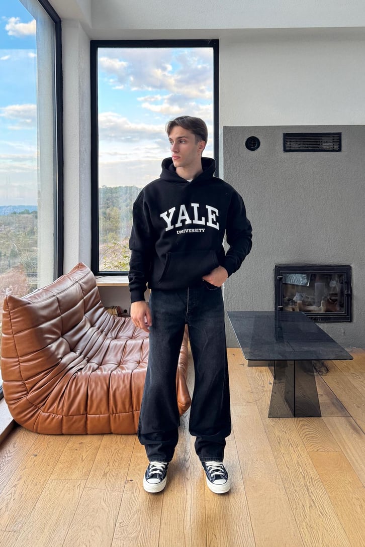 Çizgili Baggy Jean