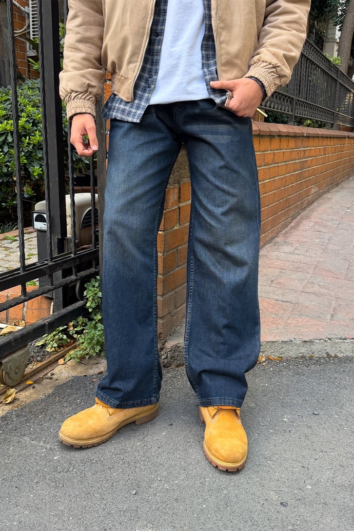 Çizgili Baggy Jean