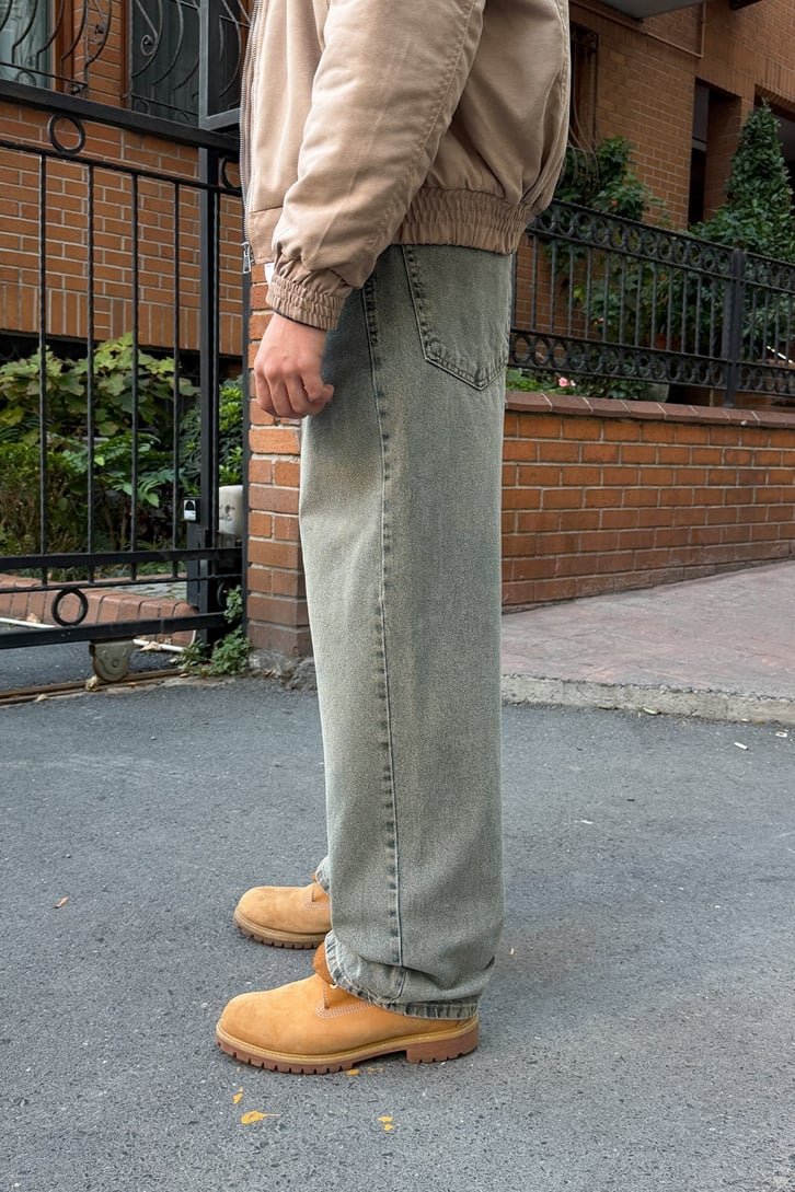 Çizgili Baggy Jean