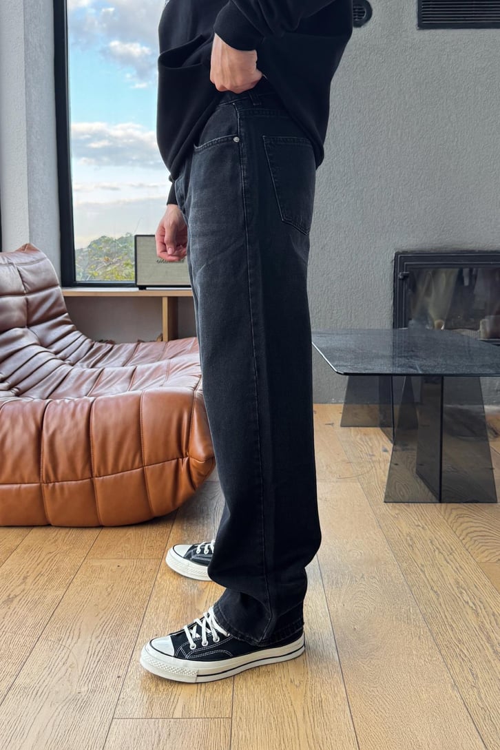 Çizgili Baggy Jean