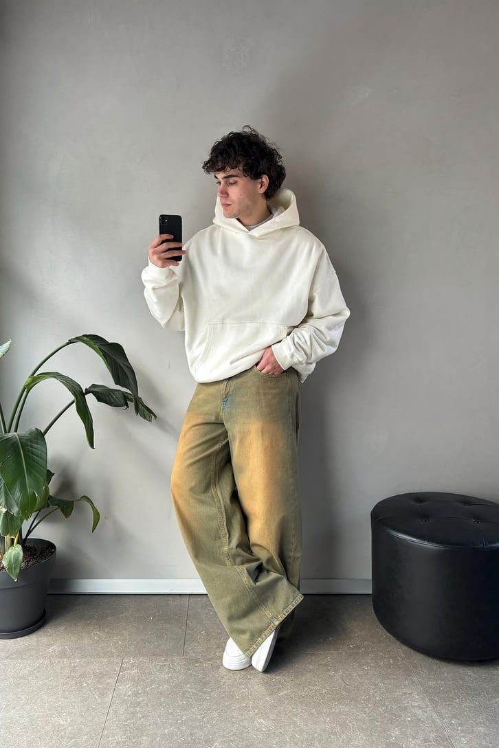 Çizgili Baggy Jean