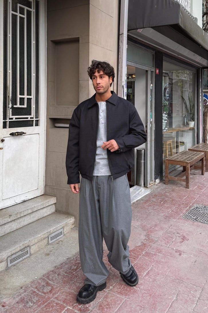 Çizgili Bomber Ceket