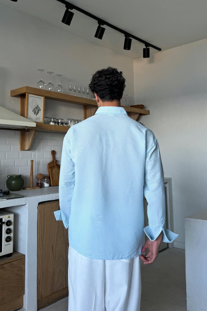 Çizgili Oversize Gömlek
