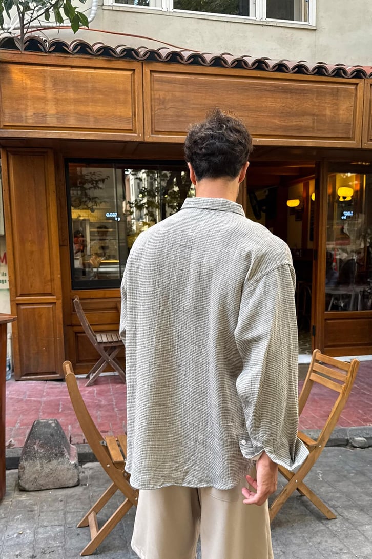 Çizgili Oversize Gömlek
