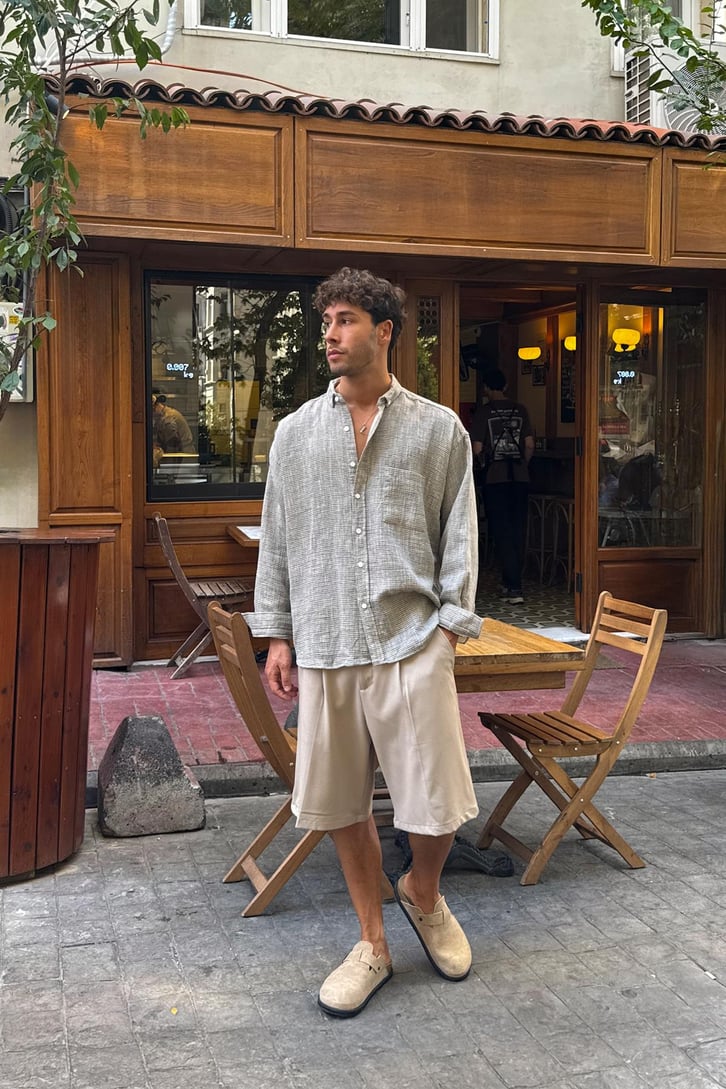 Çizgili Oversize Gömlek