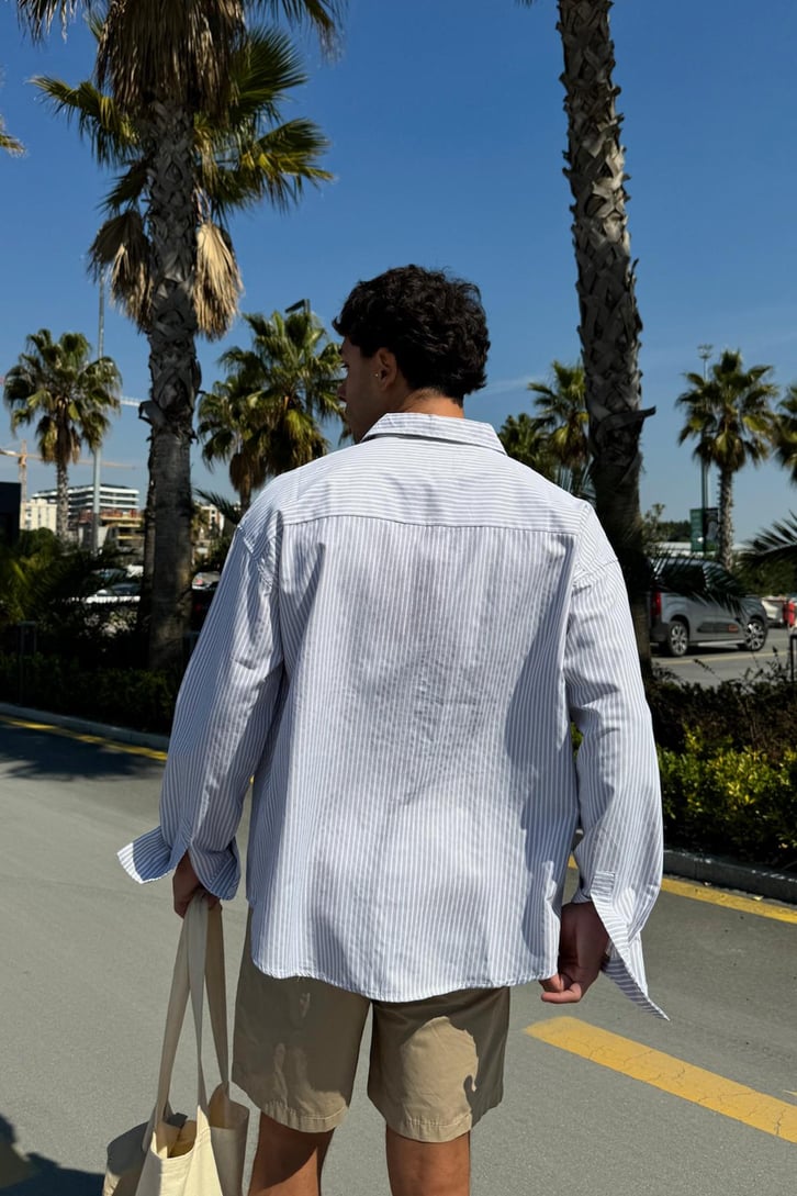Çizgili Oversize Gömlek