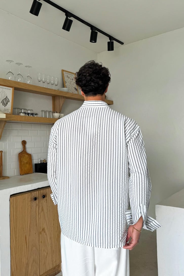 Çizgili Oversize Gömlek