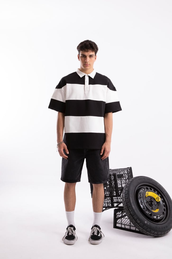 Çizgili  Polo Yaka Tshirt