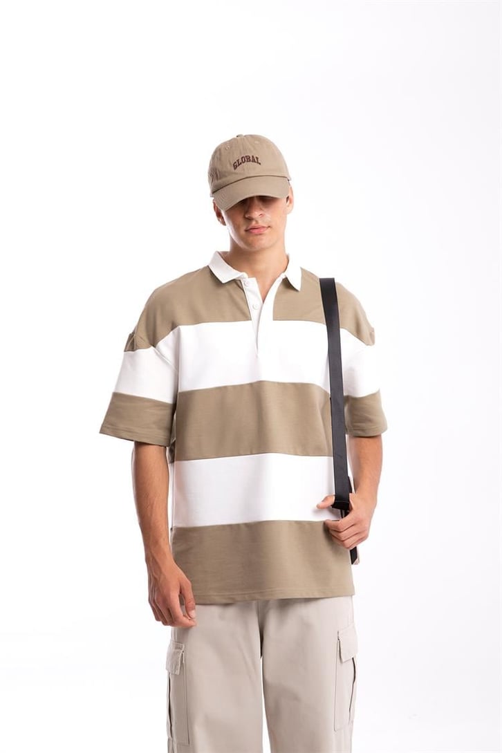 Çizgili  Polo Yaka Tshirt