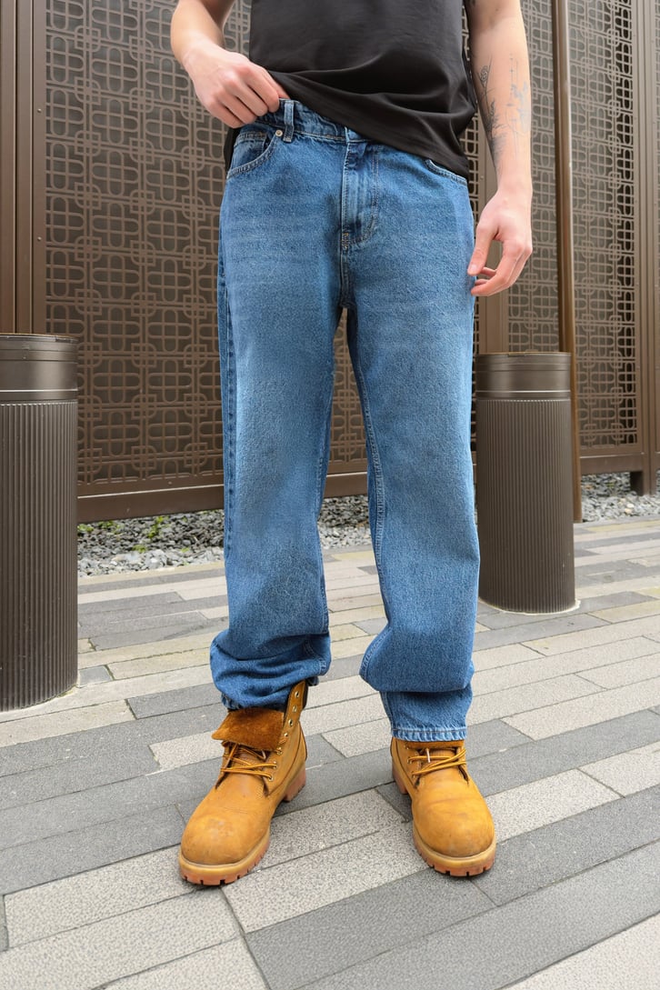 Çizgili Regular Jean