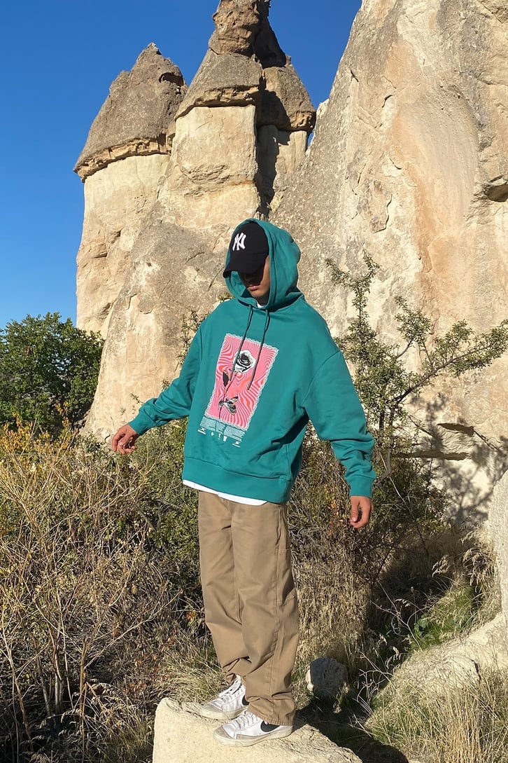 Cllusion Chest Printed Oversize Premium Sweatshirt