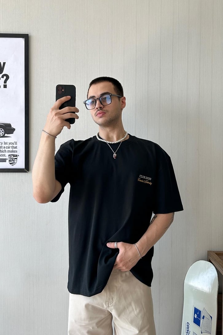 Club 2020 Nakışlı Oversize Tişört