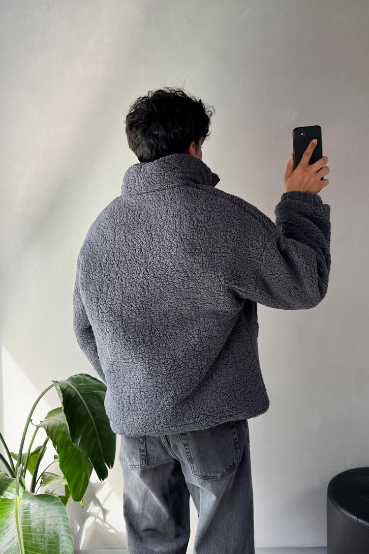 Çok Cepli Peluş Ceket
