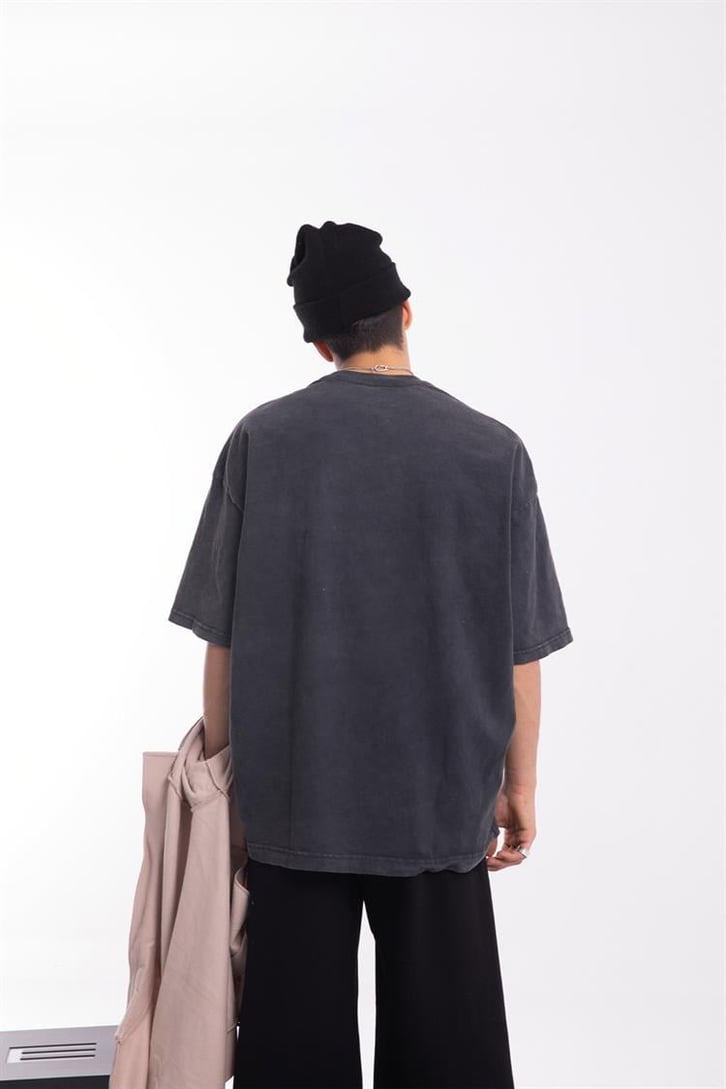 Come Dark Future Acid Wash Oversize Tişört