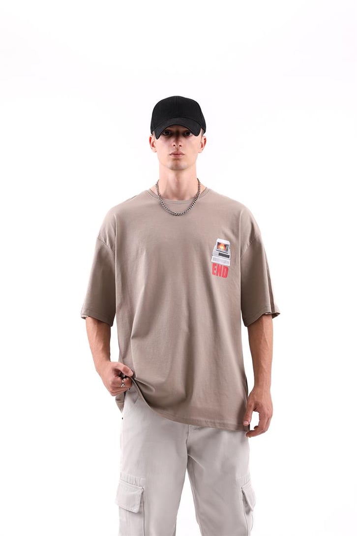 Computer End Baskılı Oversize Tshirt