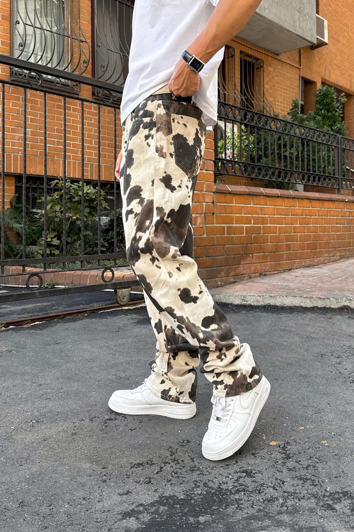 Cow Desen Regular Pantolon