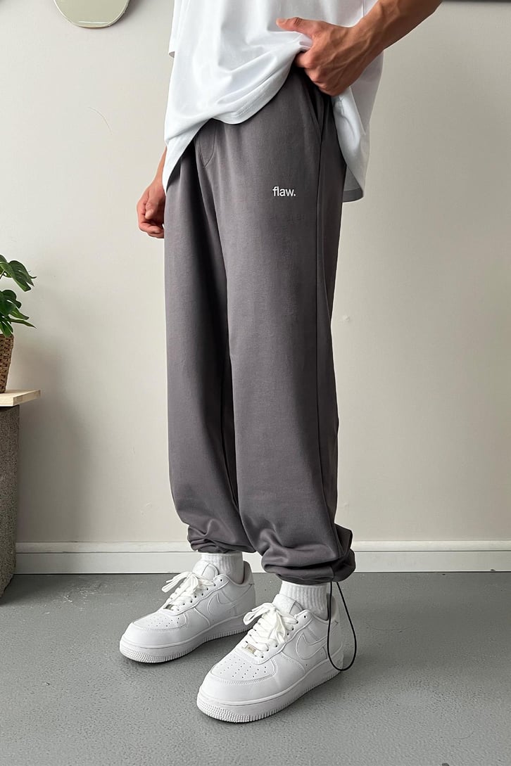 Cozy Boy Ayarlanabilir Paça Nakışlı Füme Eşofman Altı