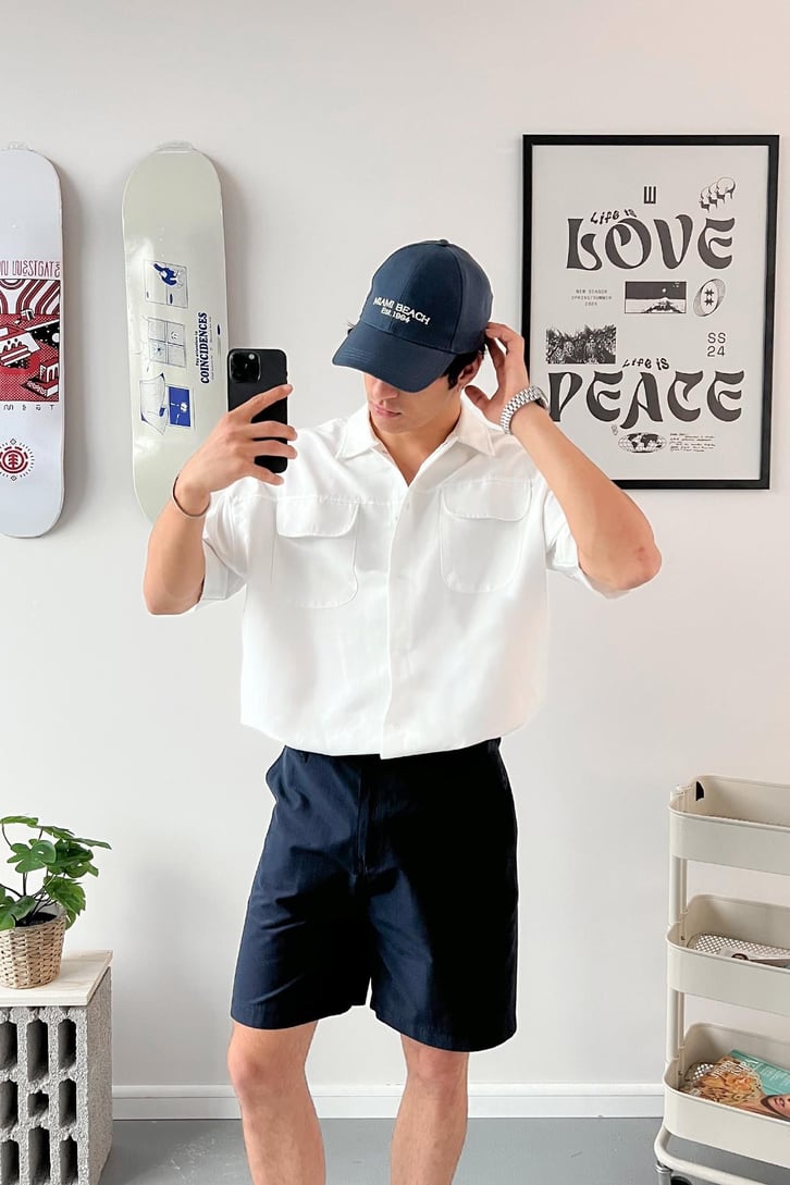 Cozy Boy Kısa Kol Beyaz Oversize Gömlek