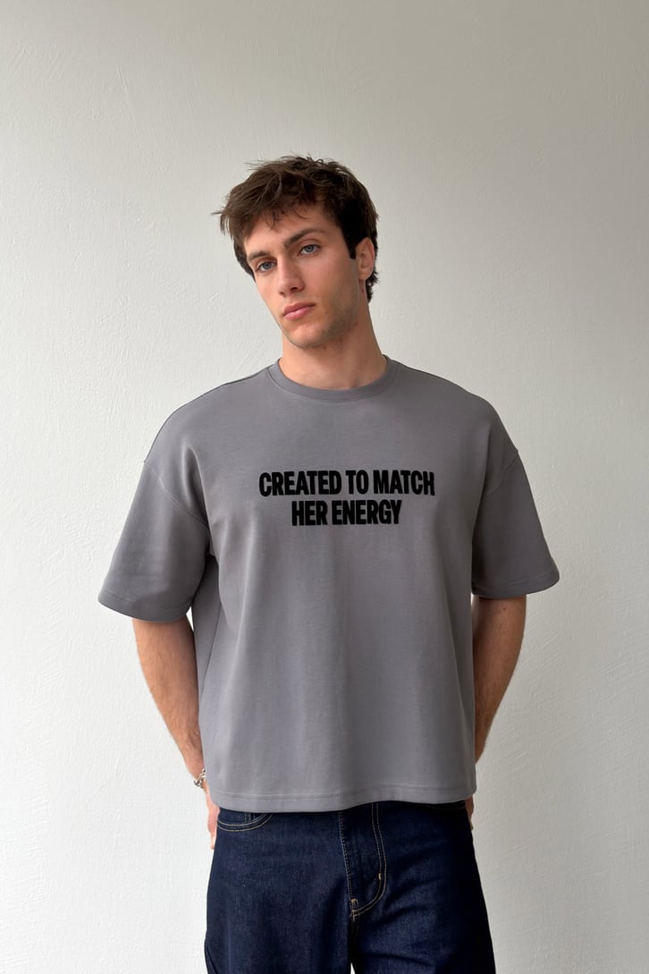 Created To Match Nakışlı Crop Tişört