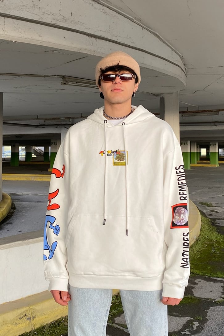 Crooked Tongues Oversize Printed Premium Hoodie