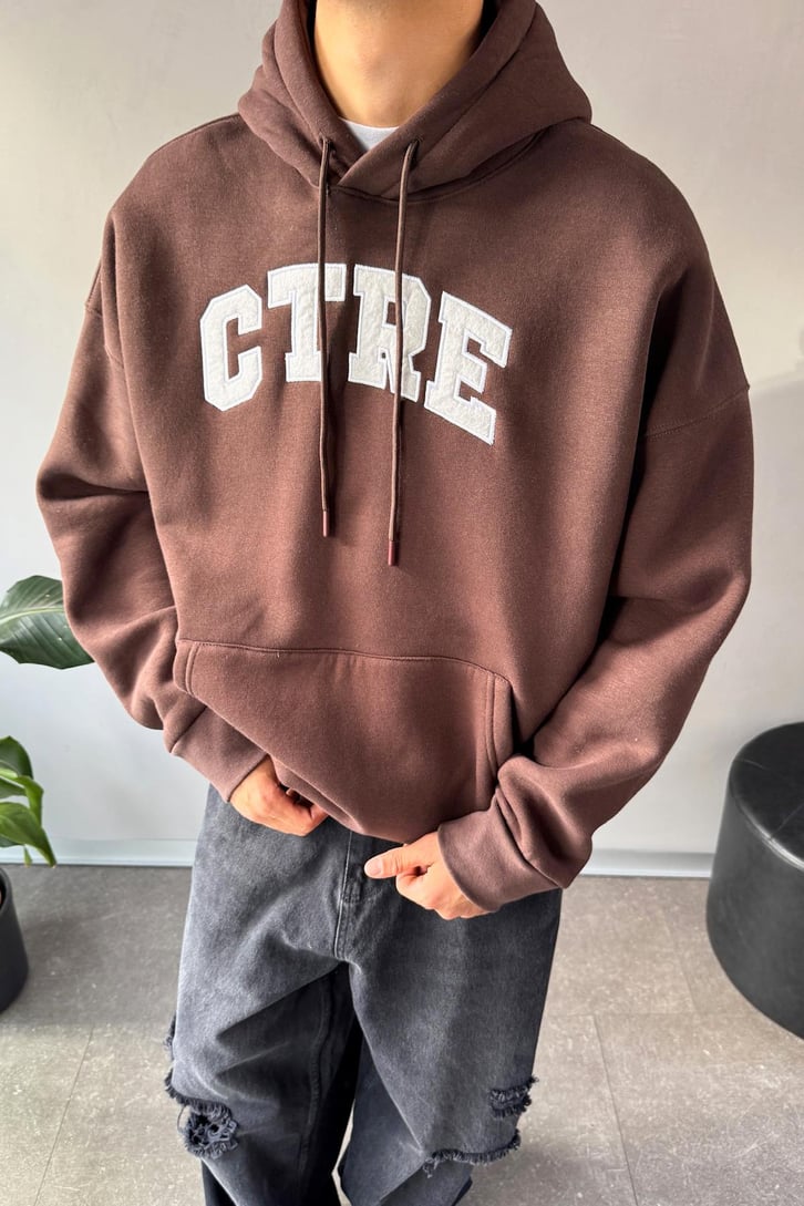 CTRE Nakışlı Oversize Hoodie