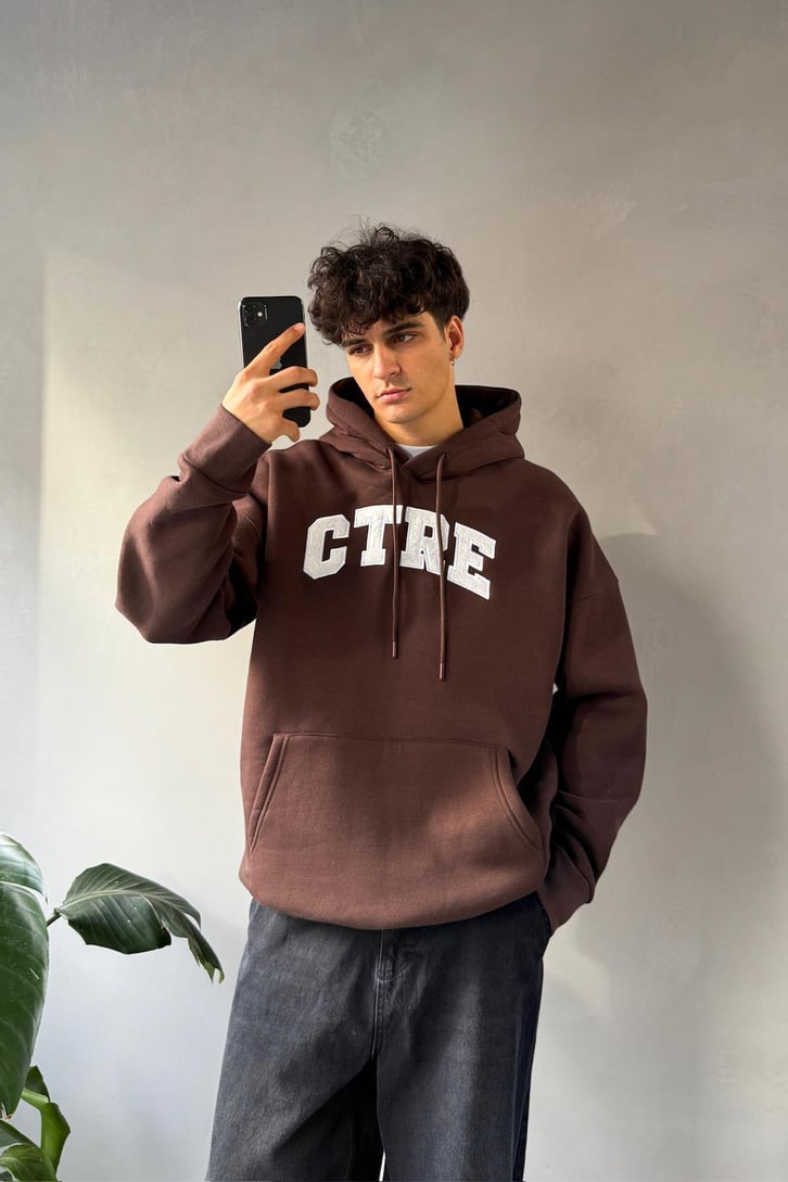 CTRE Nakışlı Oversize Hoodie