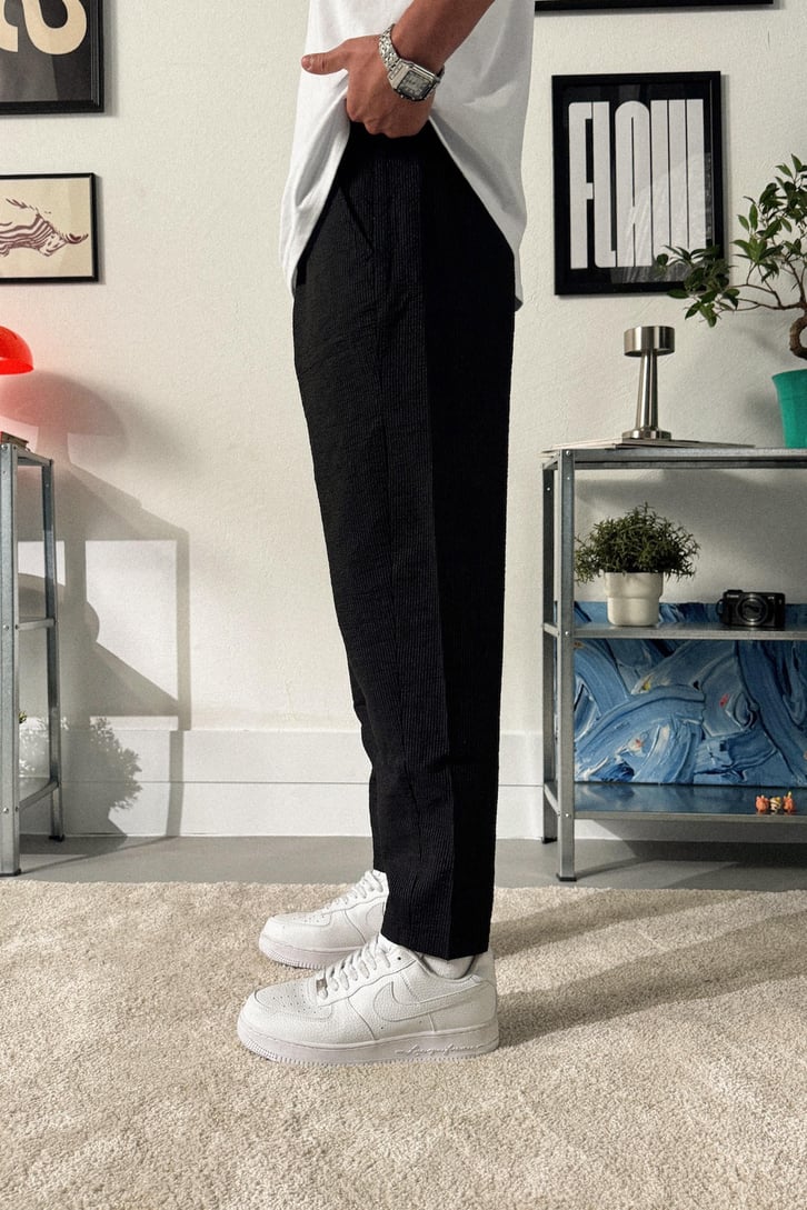 Çzigili Boyfrend Kesim Kumaş Pantalon