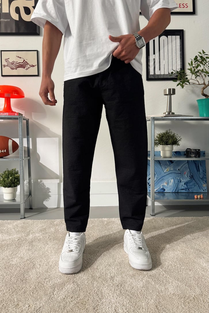 Çzigili Boyfrend Kesim Kumaş Pantalon