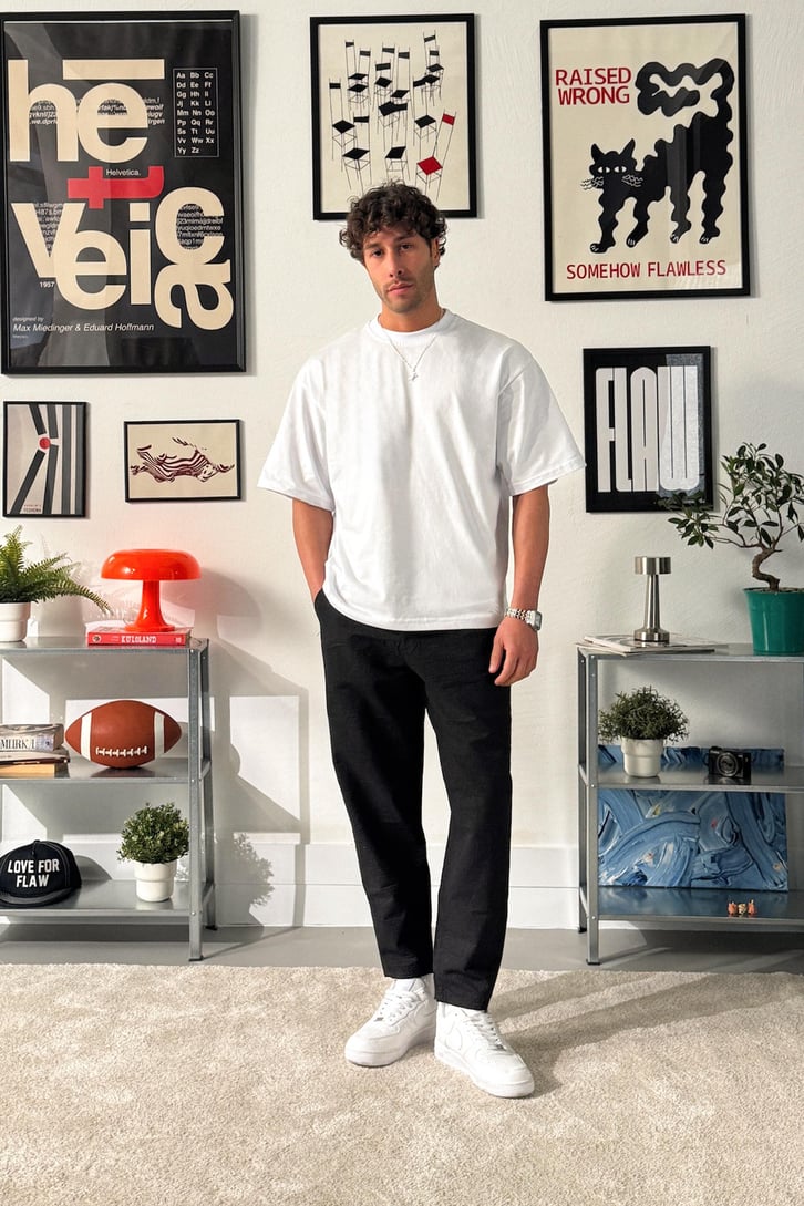 Çzigili Boyfrend Kesim Kumaş Pantalon