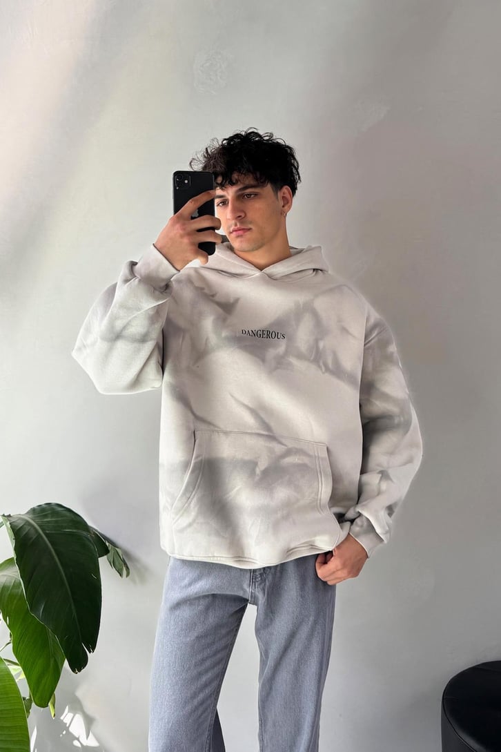 Dangerous Baskılı Oversize Hoodie