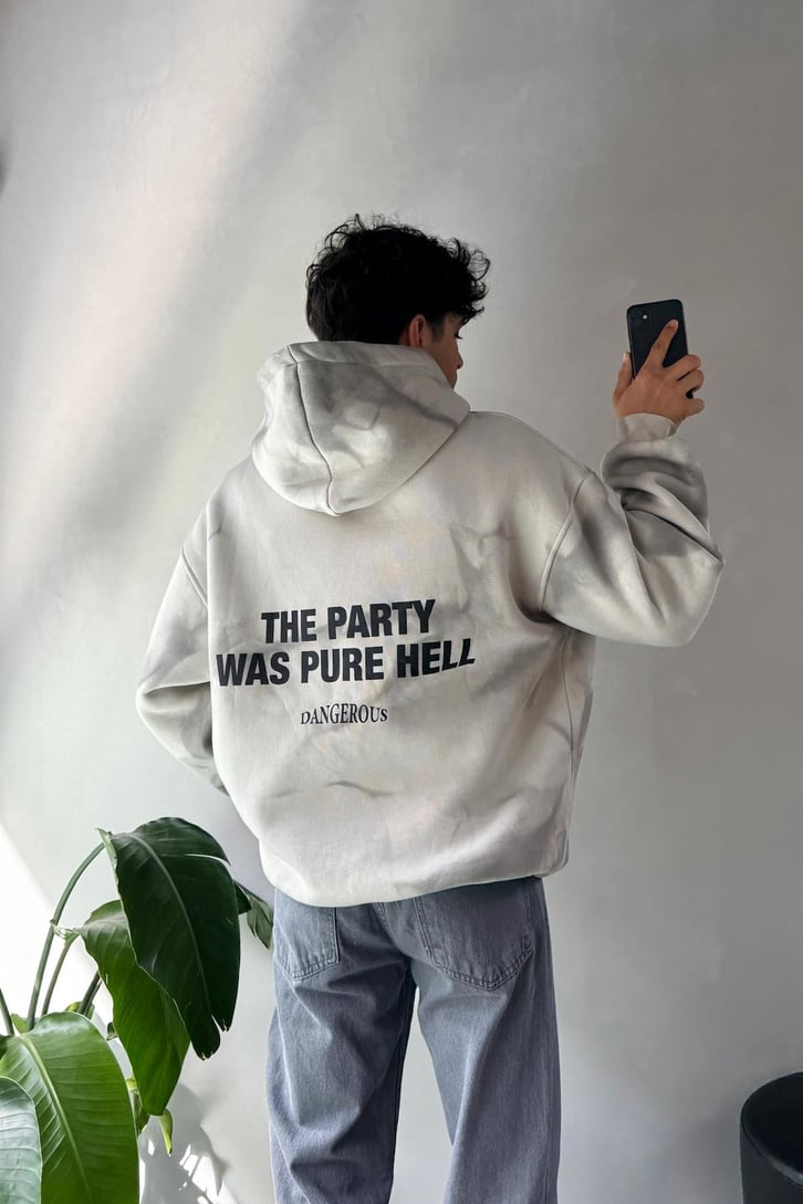 Dangerous Baskılı Oversize Hoodie
