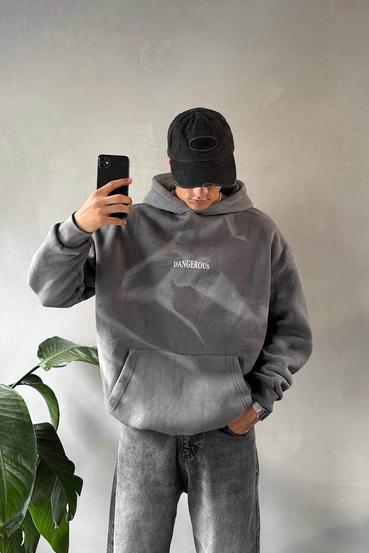 Dangerous Baskılı Oversize Hoodie