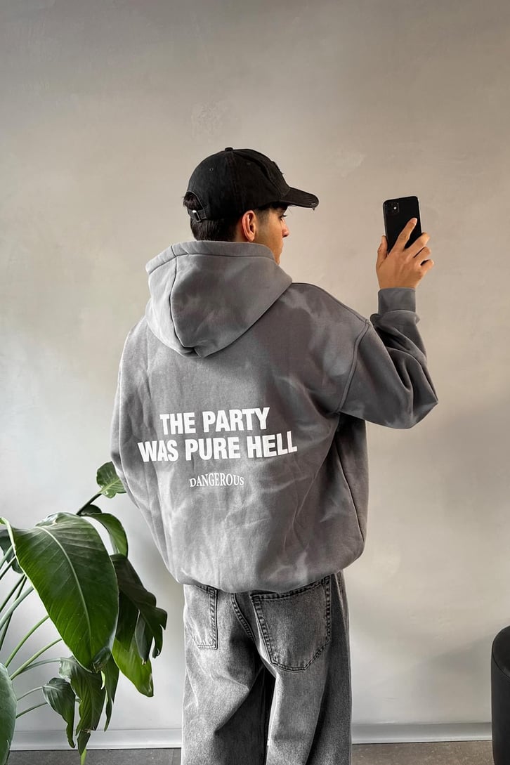 Dangerous Baskılı Oversize Hoodie