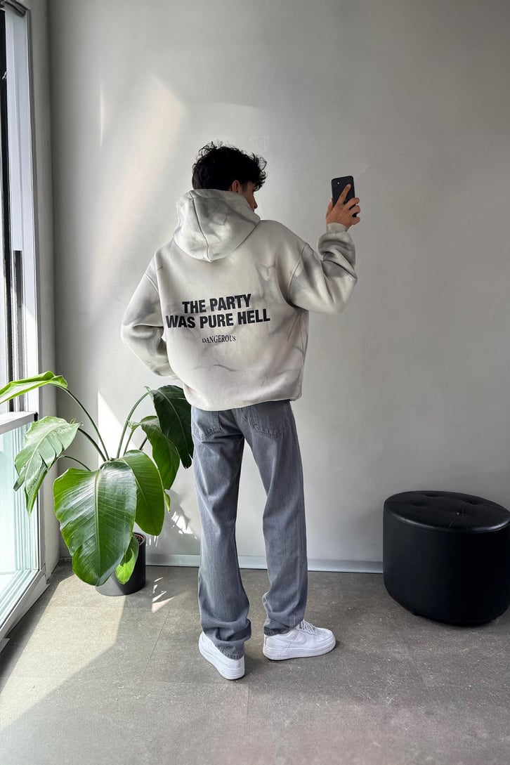 Dangerous Baskılı Oversize Hoodie