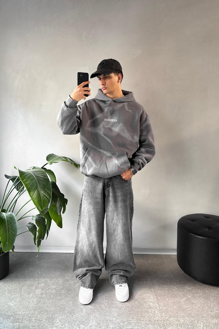 Dangerous Baskılı Oversize Hoodie
