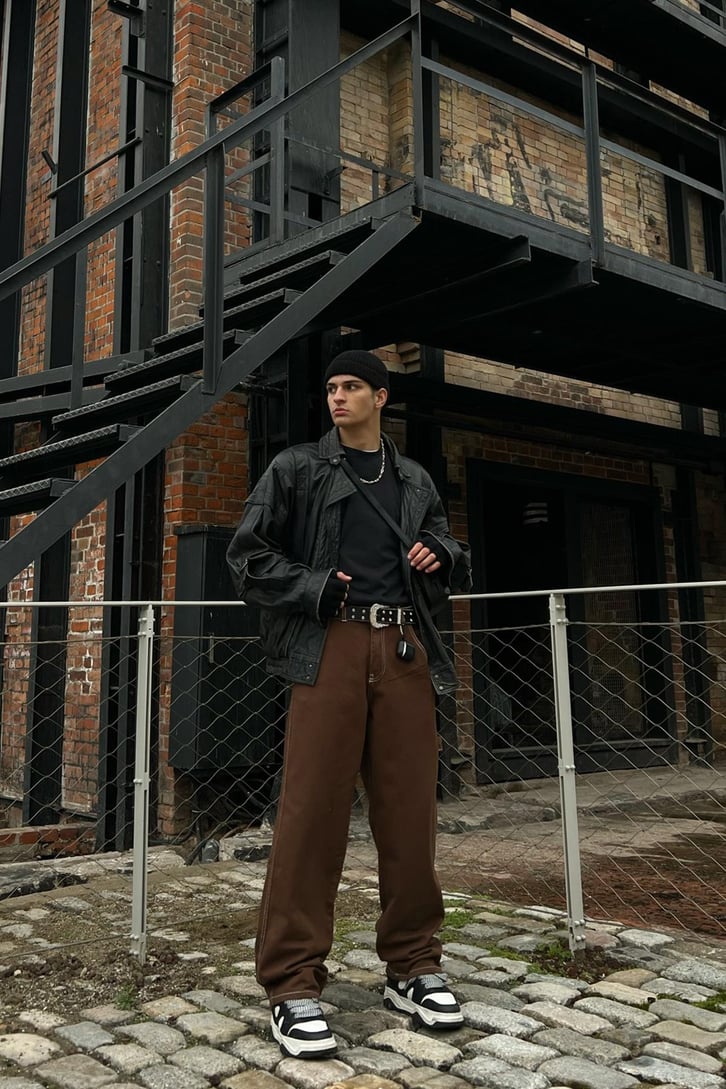 Darkstyle Baskılı Baggy Jean