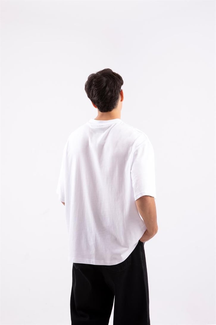 Death Baskılı Beyaz Oversize Tshirt