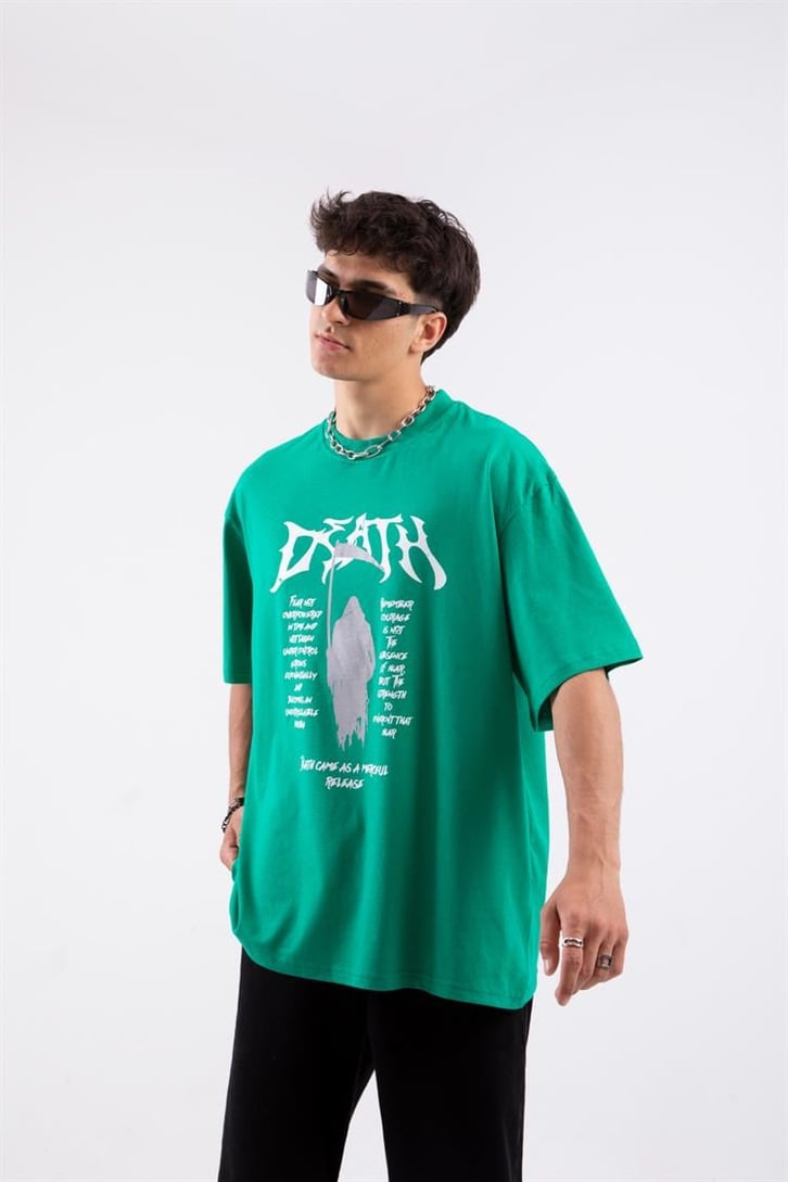 Death Baskılı Oversize Tshirt